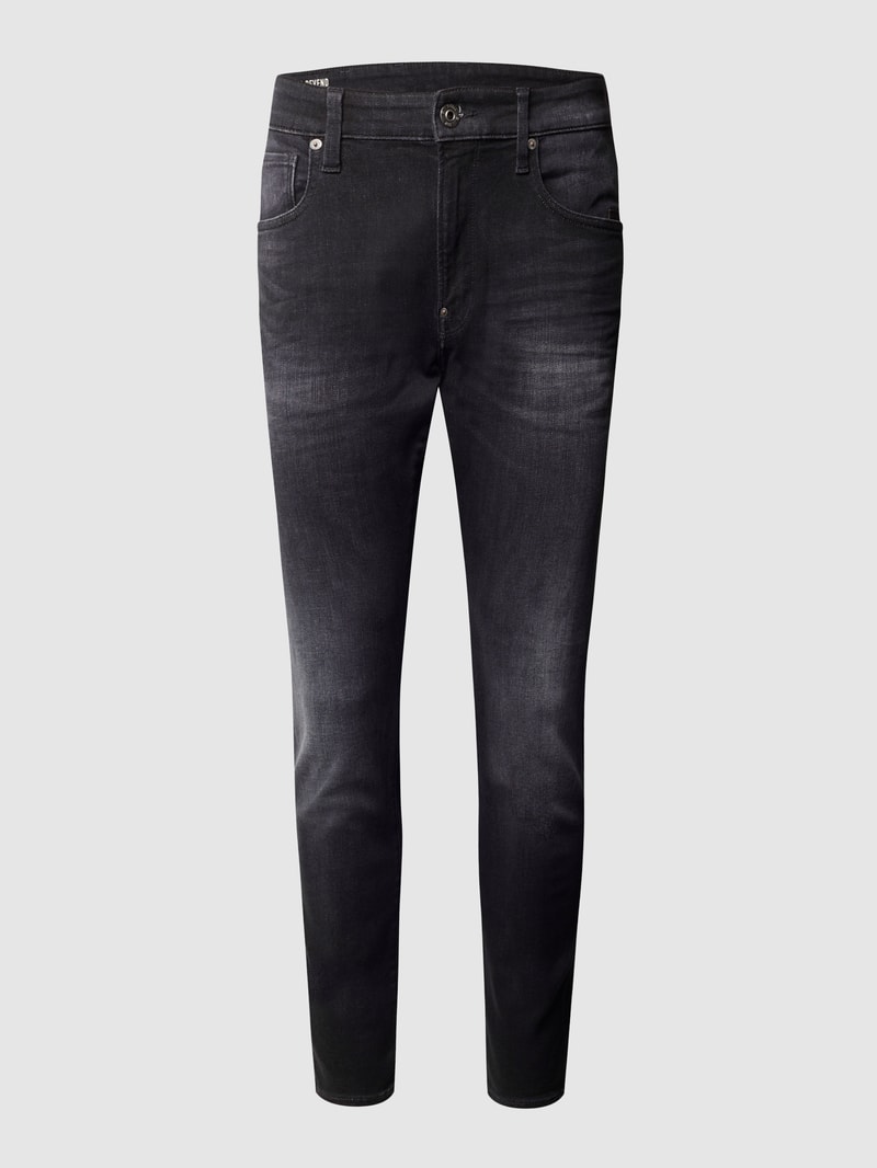 Skinny Fit Jeans mit Label-Patch in mittelgrau
