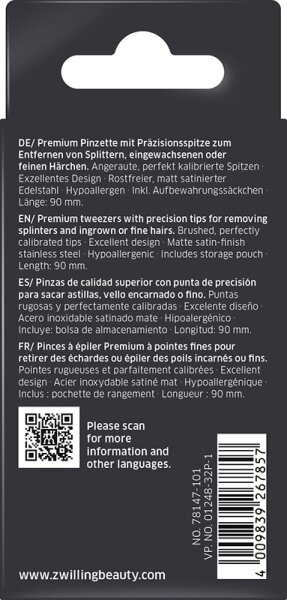 ZWILLING Beauty Premium Pinzette, spitz - silver Pinzette