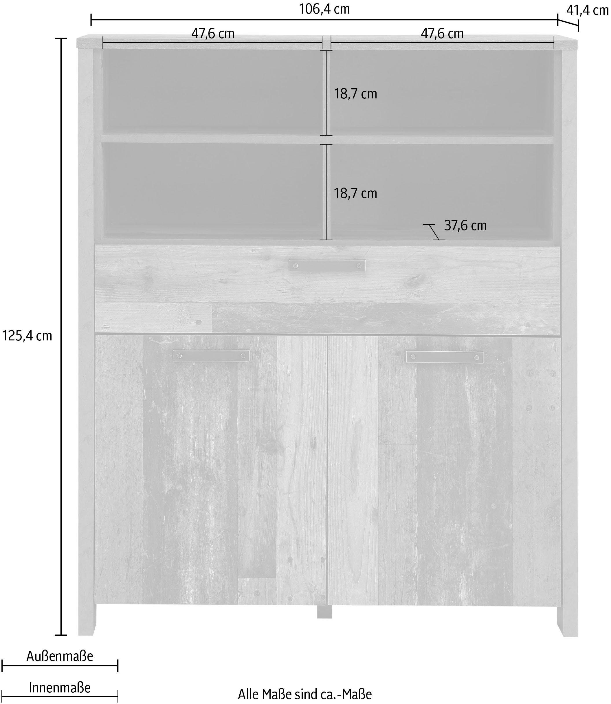 FORTE Highboard, Breite 106 cm