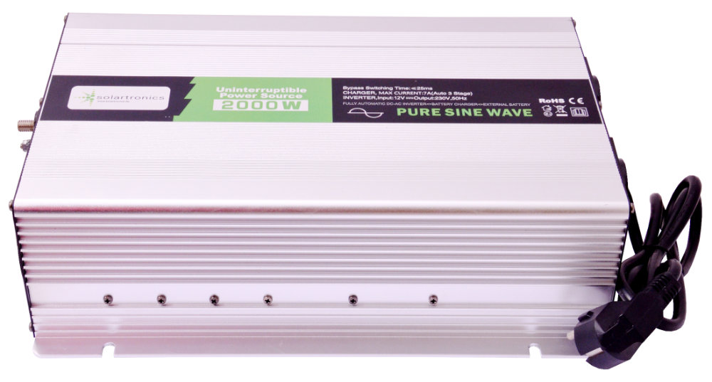 Solartronics Spannungswandler NPS200012V 2000W/4000W USV reiner Sinus mit 10A Laderegler