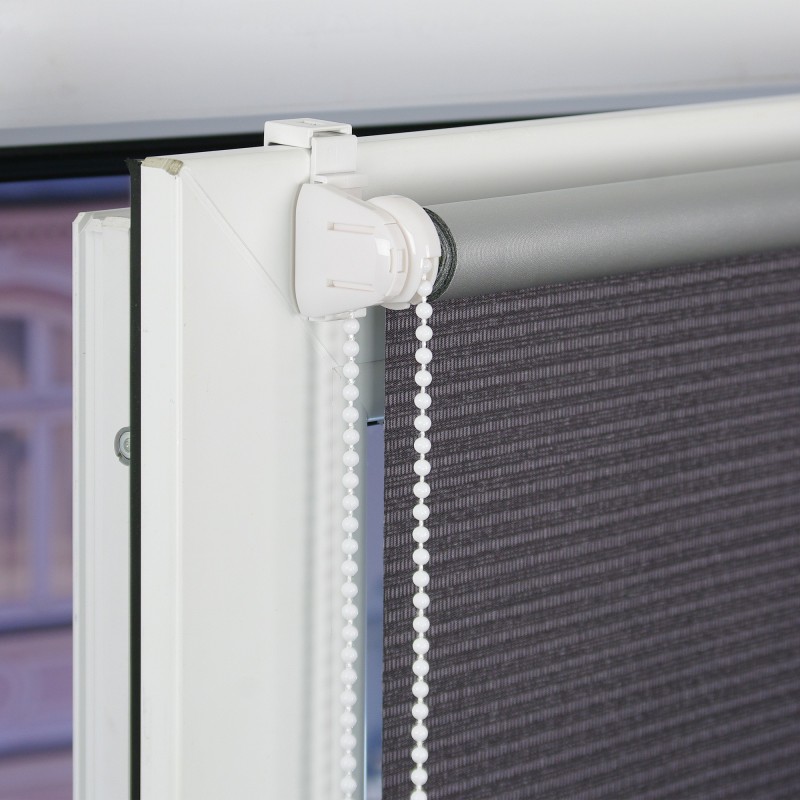 Powertec Bella Casa Klemmfix-Rollo Verdunkelung, ca. 150 x 45 cm, Bambusoptik anthrazit