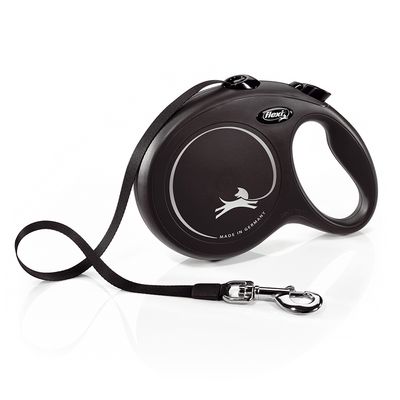 flexi New Classic Gurt-Leine L schwarz, 8 m