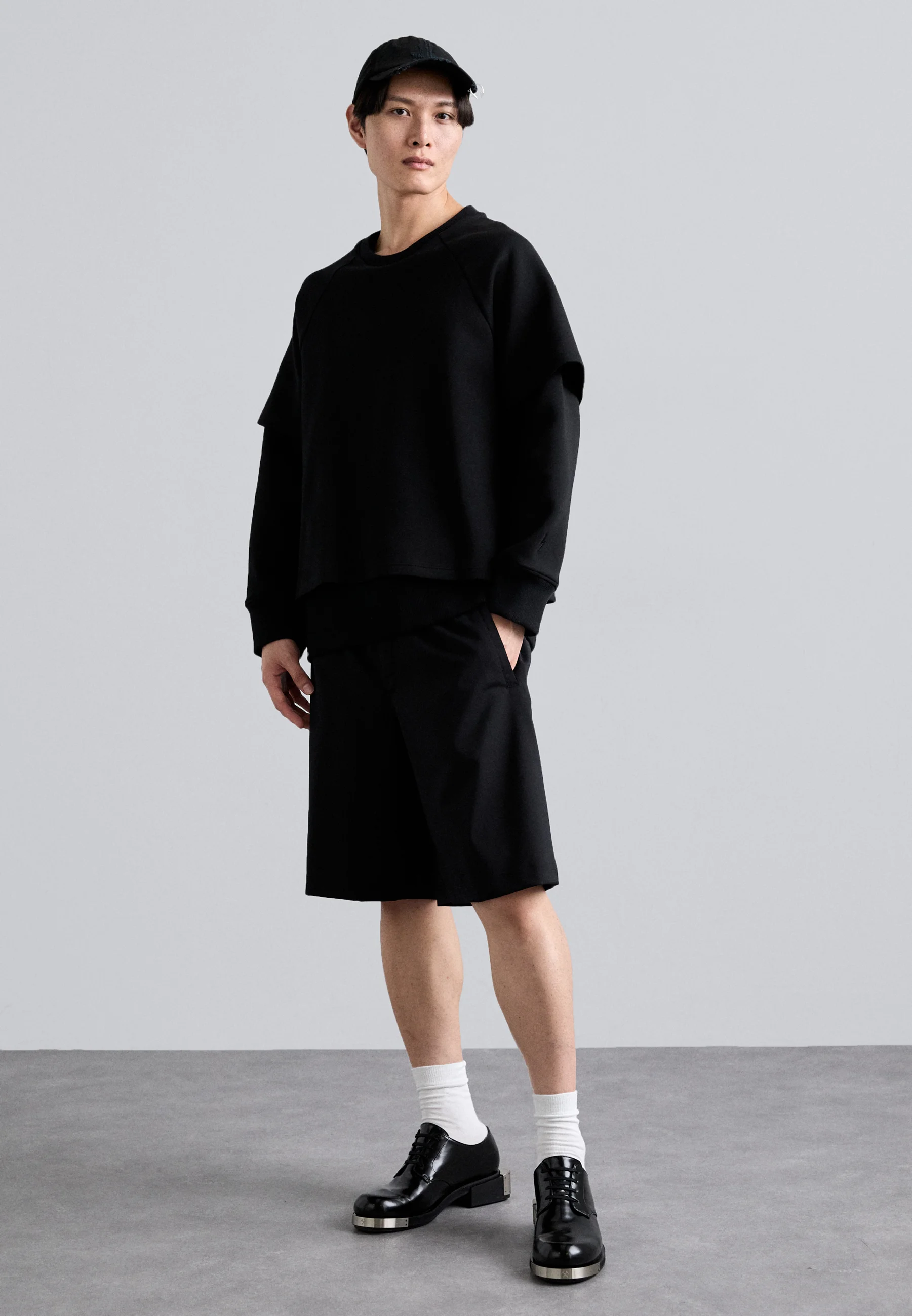 Camiseta Neil Barrett SLIM DROPPED SHOULDER DOBLE CAPA - Manga larga