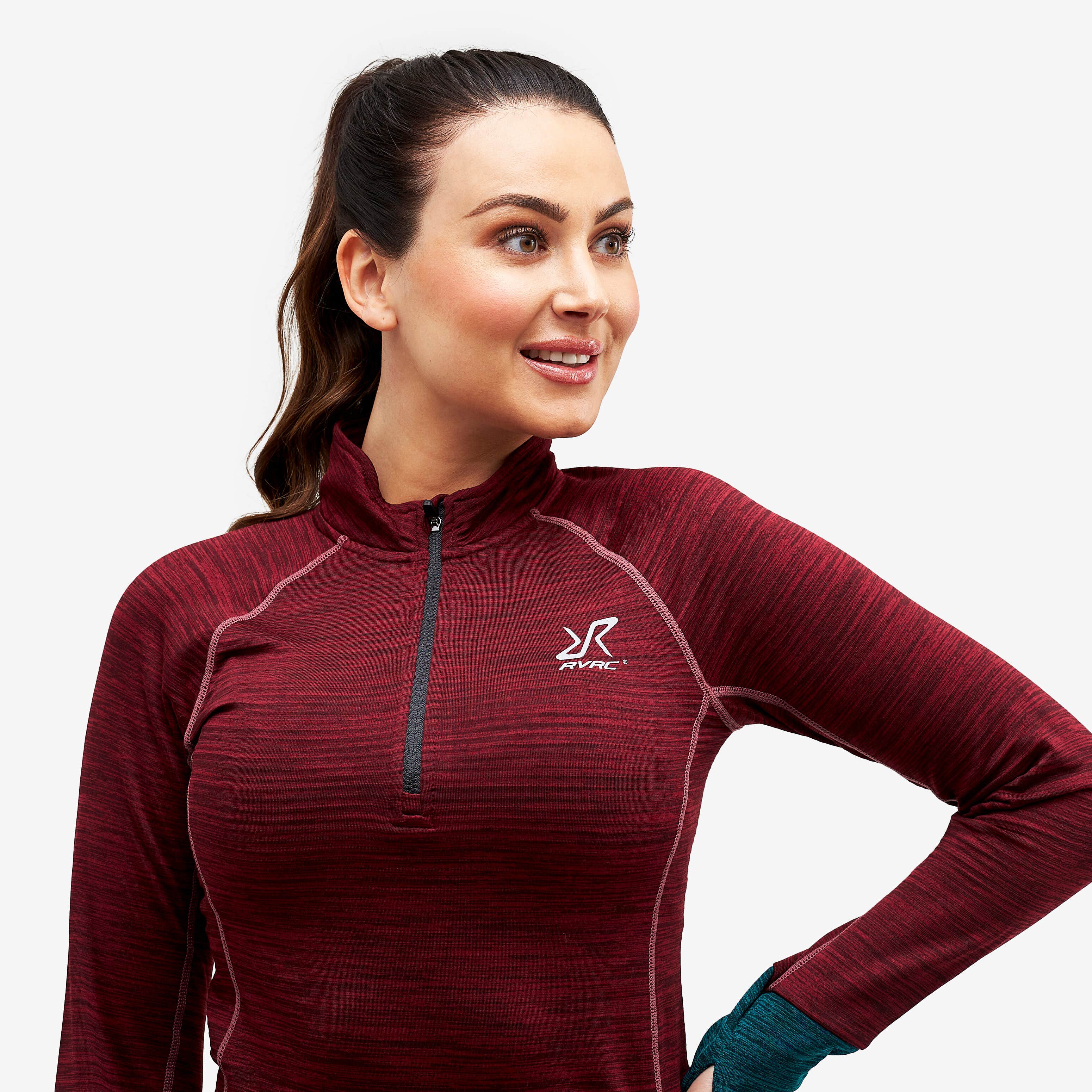 Hiball Waffle Base Layer Set Femme Bison Red