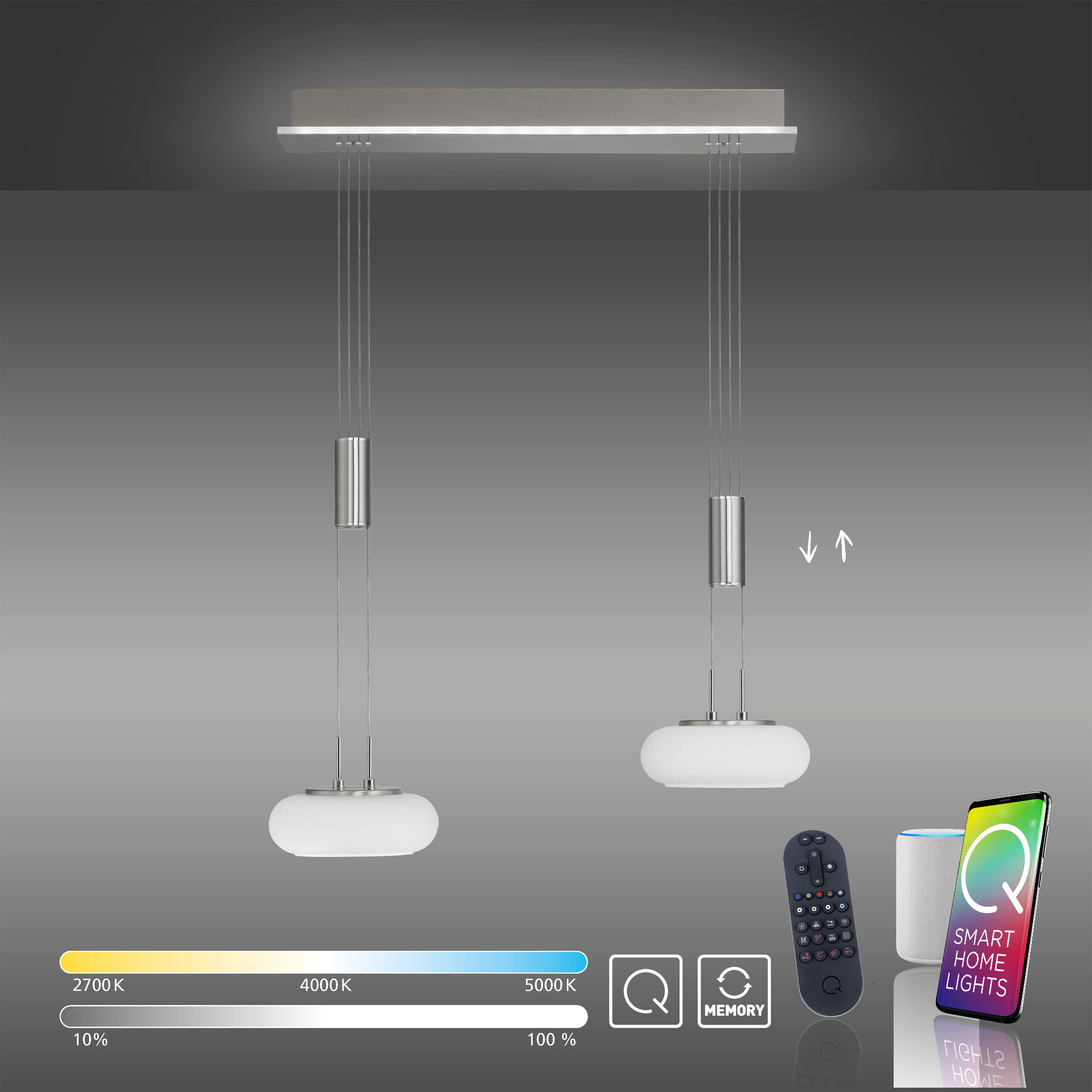 QLED-Pendelleuchte 3flg