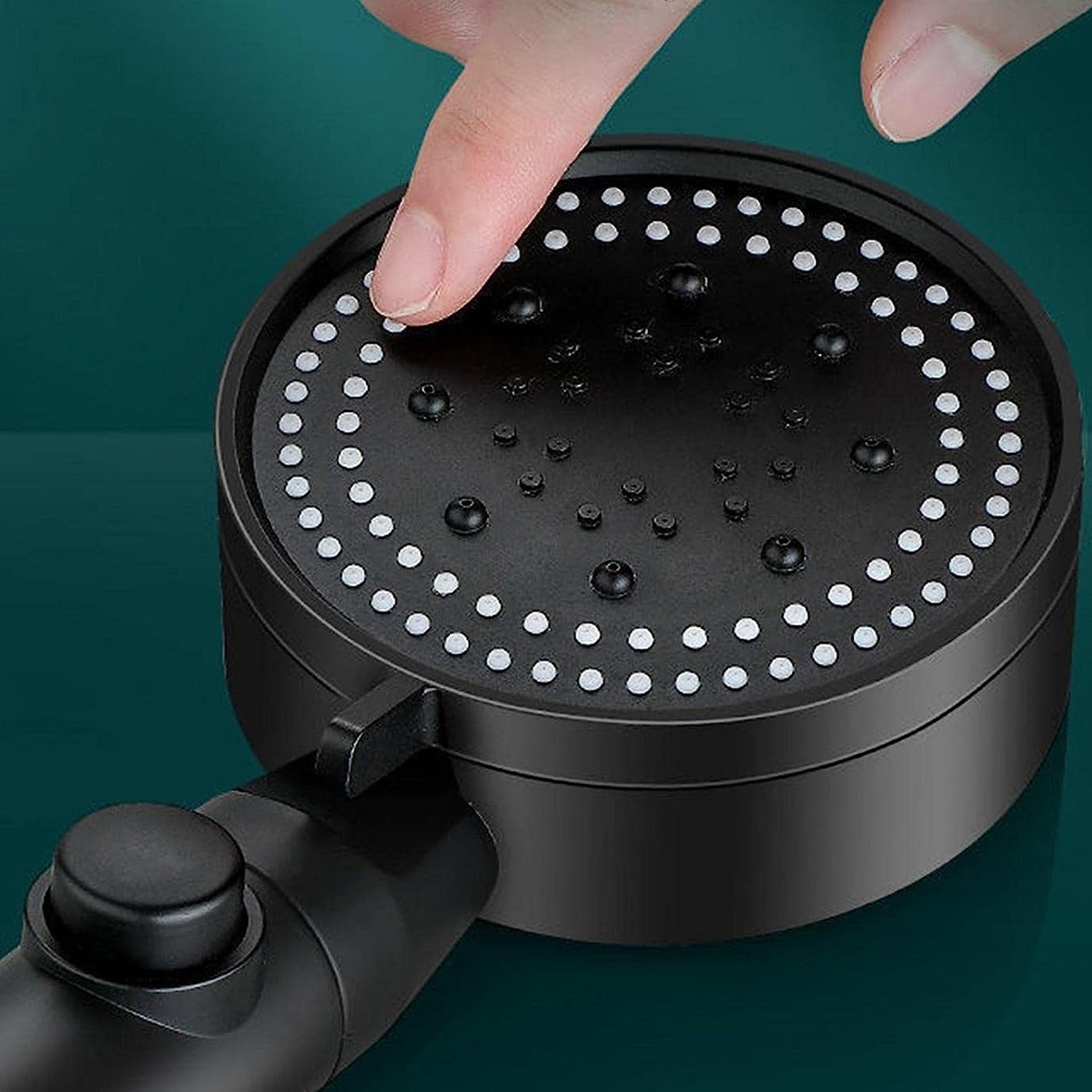 Bedee Handbrause Hochdruck Duschkopf Handbrause Wassersparende Duschbrause ‎Schwarz, (Set, 1-tlg., mit 1.5M Schlauch Duschkopf Wassersparend 5 Strahlarten), Duschkopf, Handbrause für Badezimmer