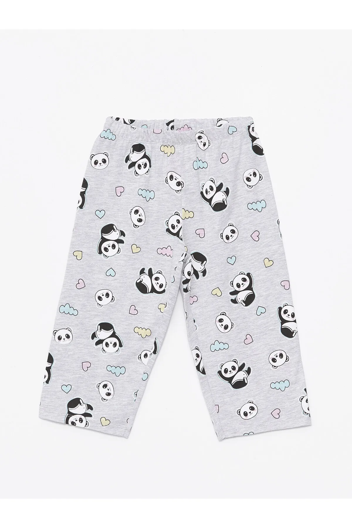 LC Waikiki  Bedrucktes Kurzarm-Pyjama-Set für Mädchen mit Rundhalsausschnitt