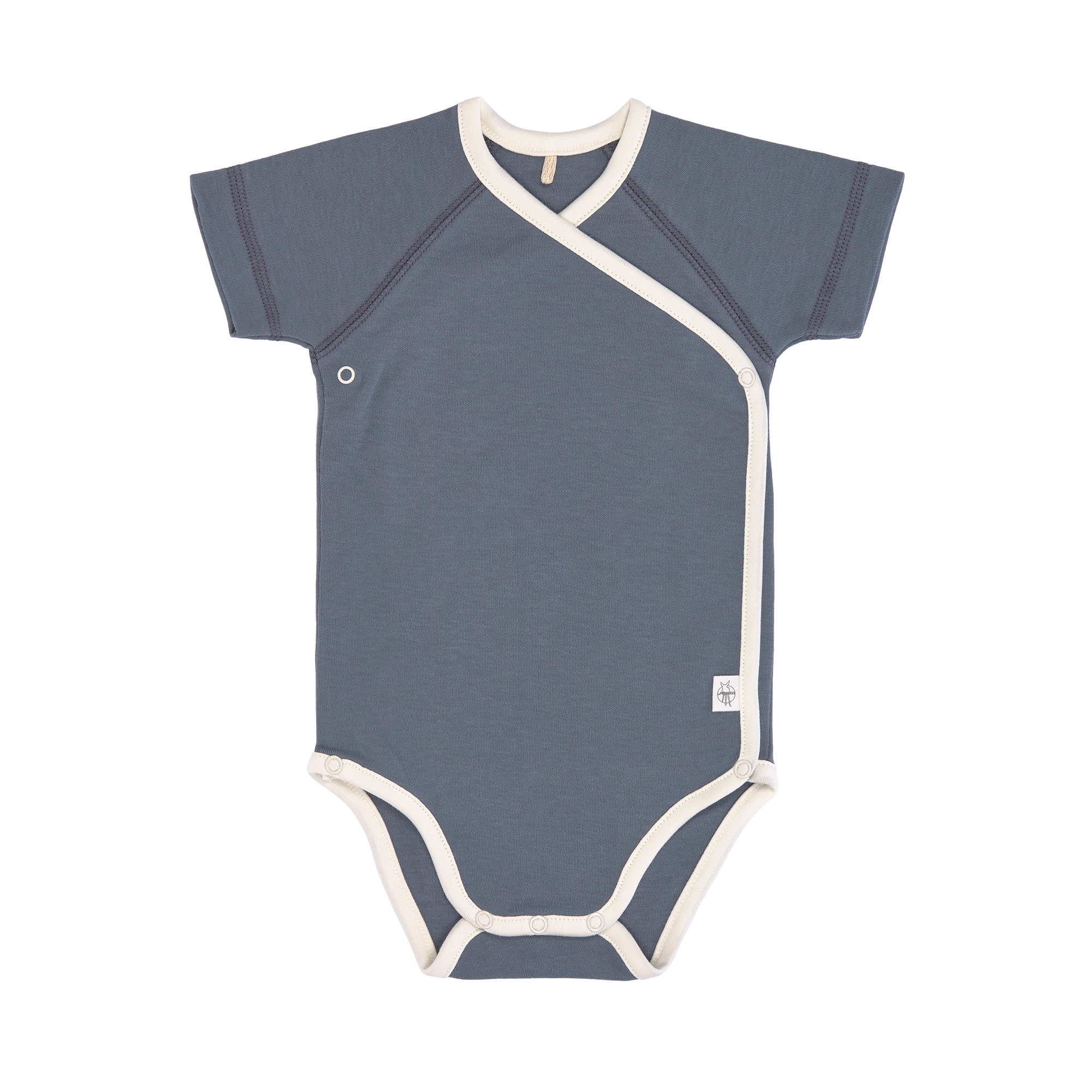 Baby Wickelbody (2er Set) kurzarm - Bio Baumwolle, Blau