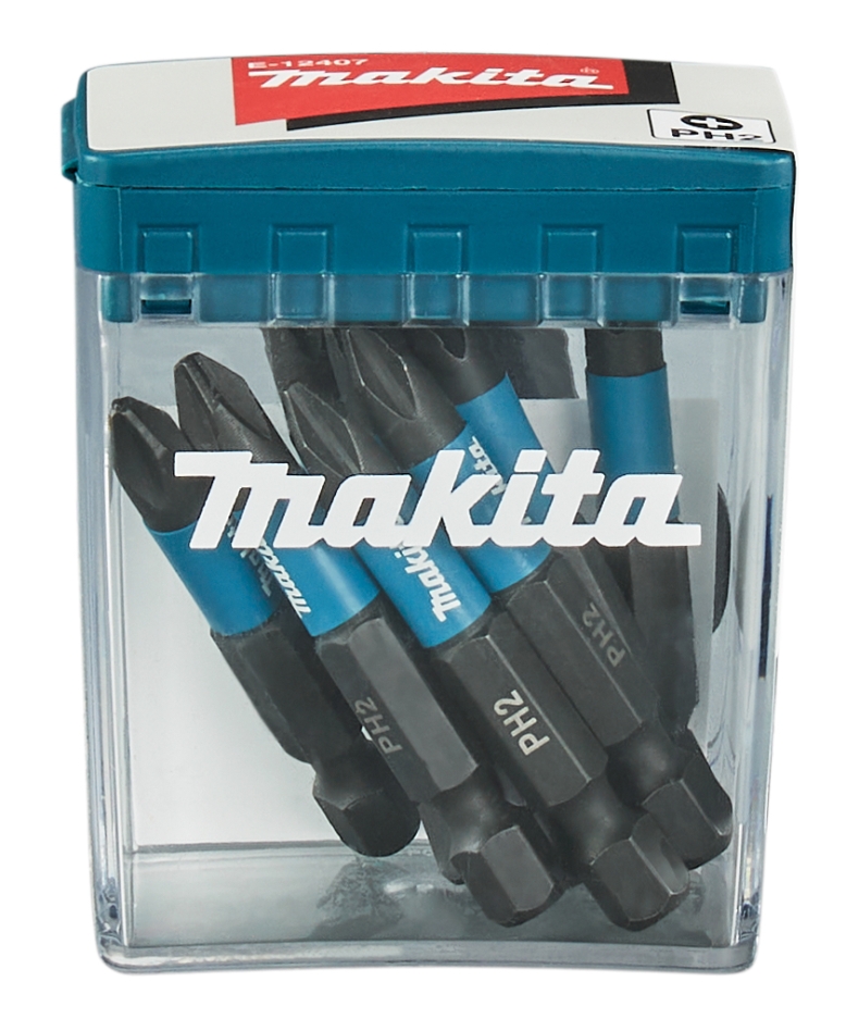 Makita Accessories E-12407 Impact Screwdriver Bit Black PH2 x 50 mm Per 10 Pieces