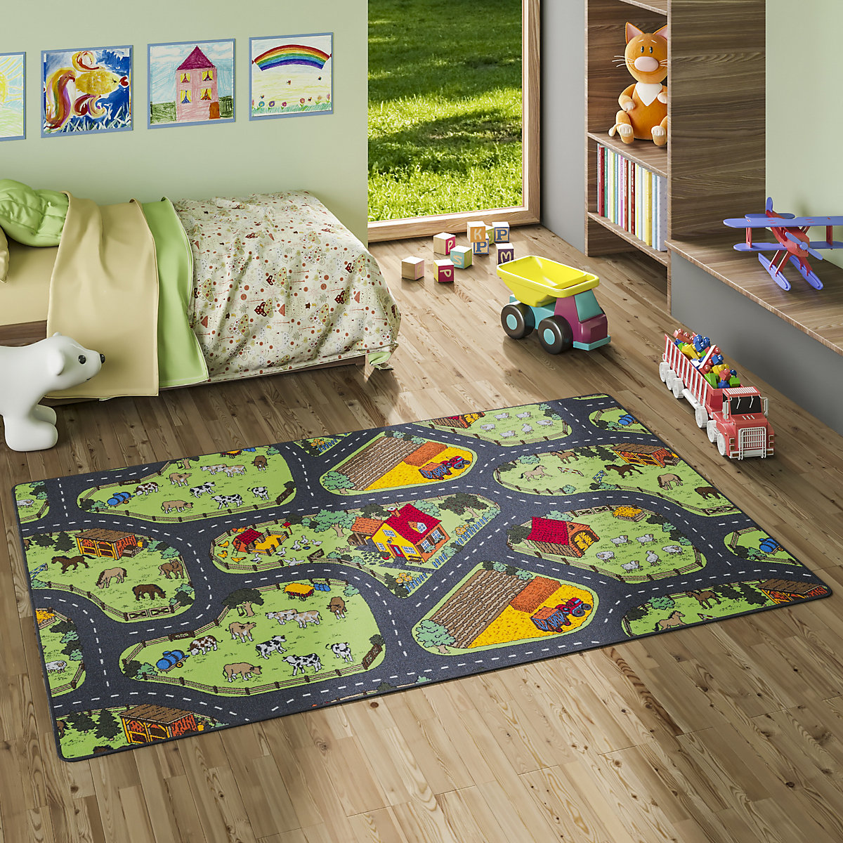 Kinder Spiel Teppich Bauernhof Spielteppiche