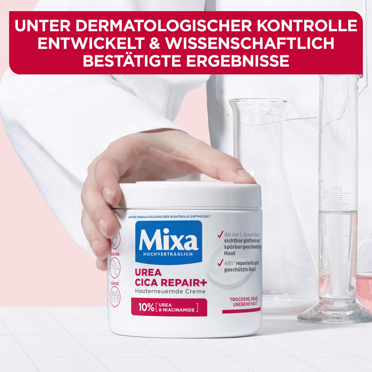 Pflegecreme Urea Cica Repair 10 % Urea & Niacinamide, 400 ml