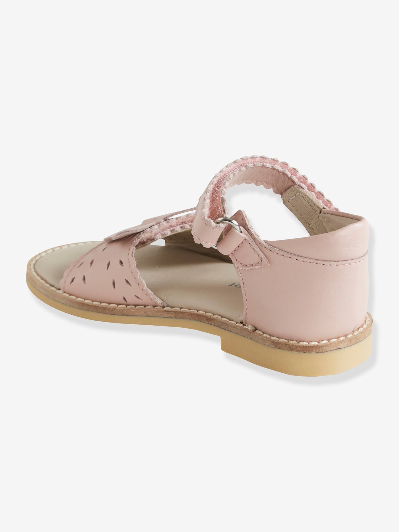 Sandales en cuir fille collection maternelle bleu clair