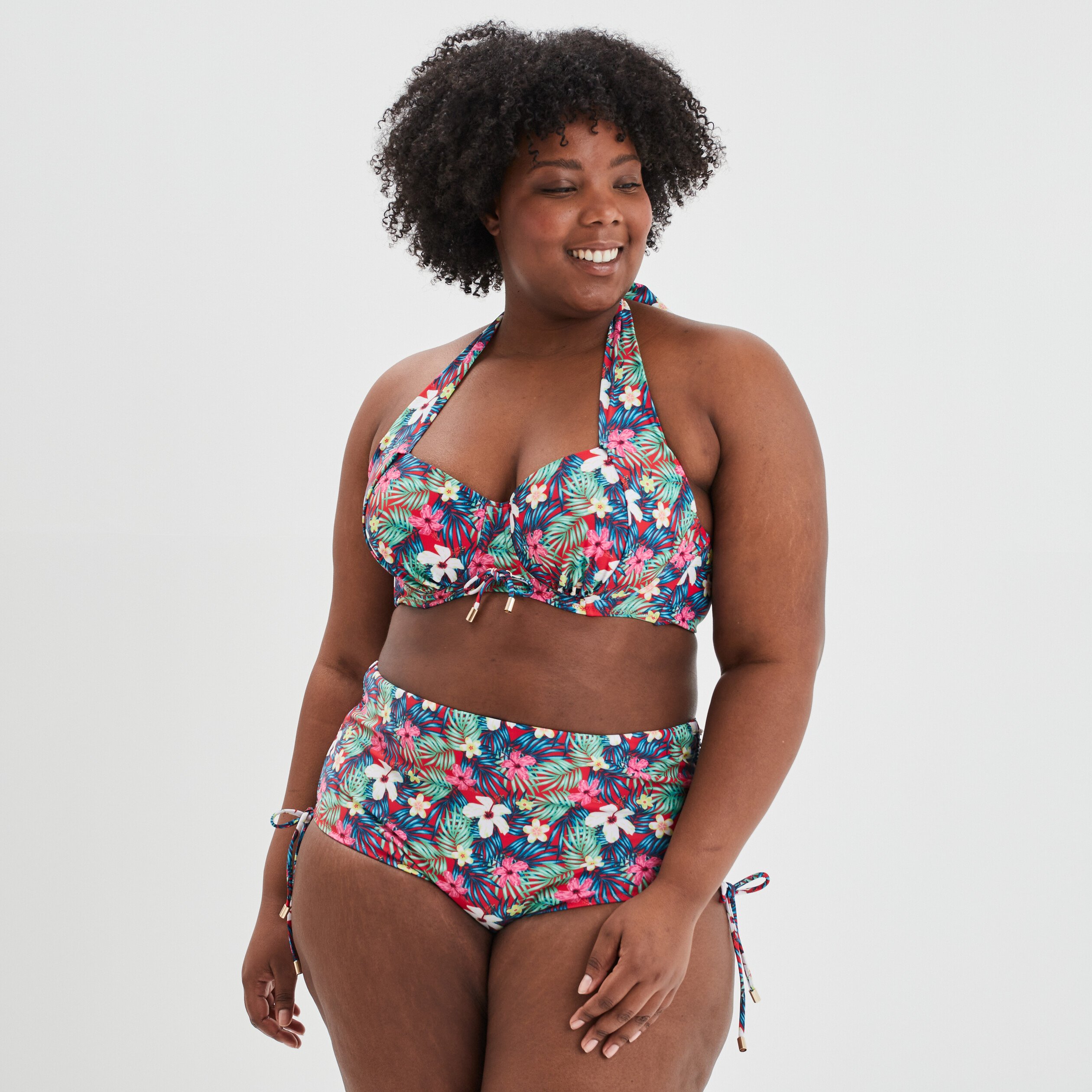 Haut de maillot de bain emboîtant rouge femme grande taille | La Halle