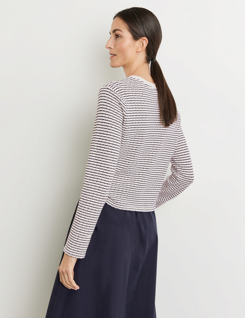 Pullover mit Ringelmuster und Struktur