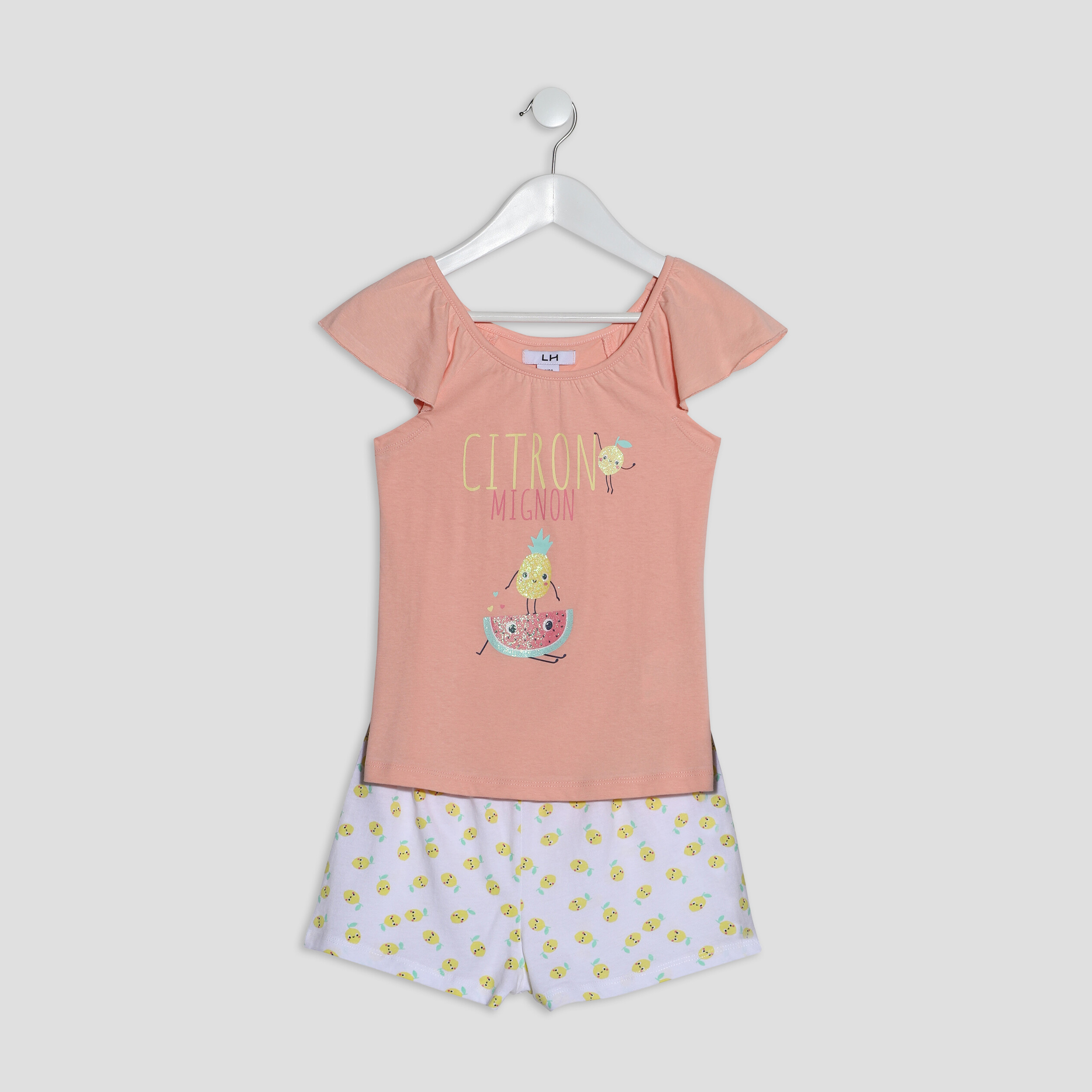 Ensemble pyjama 2 pièces rose fille | La Halle
