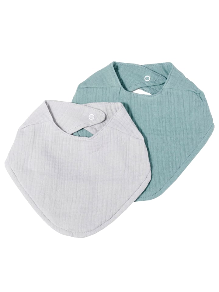 nordic coast company  Musselin Lätzchen-Set Grau & Mint günstig kaufen onesize