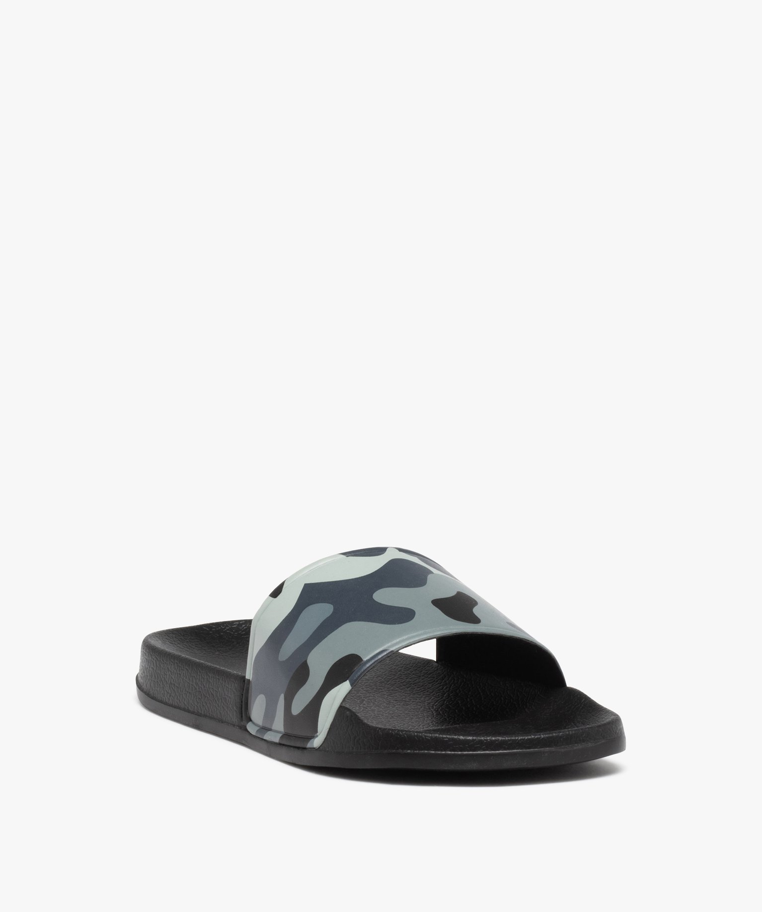 Mules de piscine homme imprimées camouflage gris | GEMO