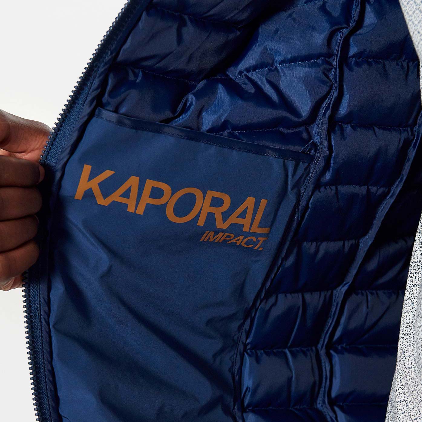 SANO   Doudoune fine bleue Homme en 100% polyester recyclé