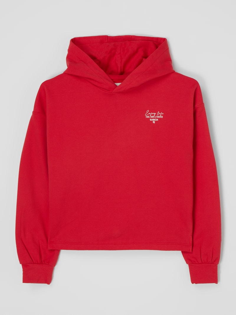 Hoodie mit Message-Print in rot