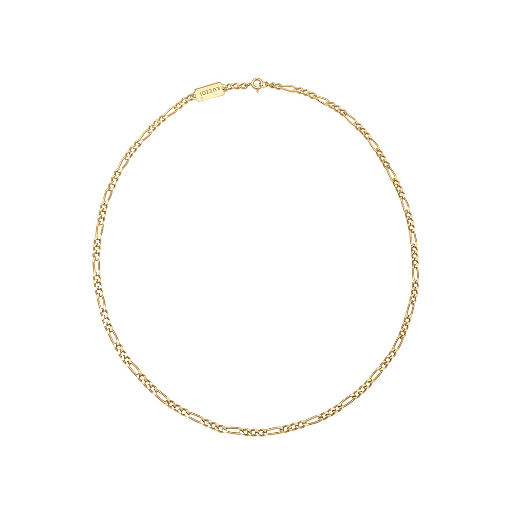 KUZZOI KUZZOI Collier Chaîne de Figaro Basic Trend Massif Oxidée Collier Homme - (925/10 collier