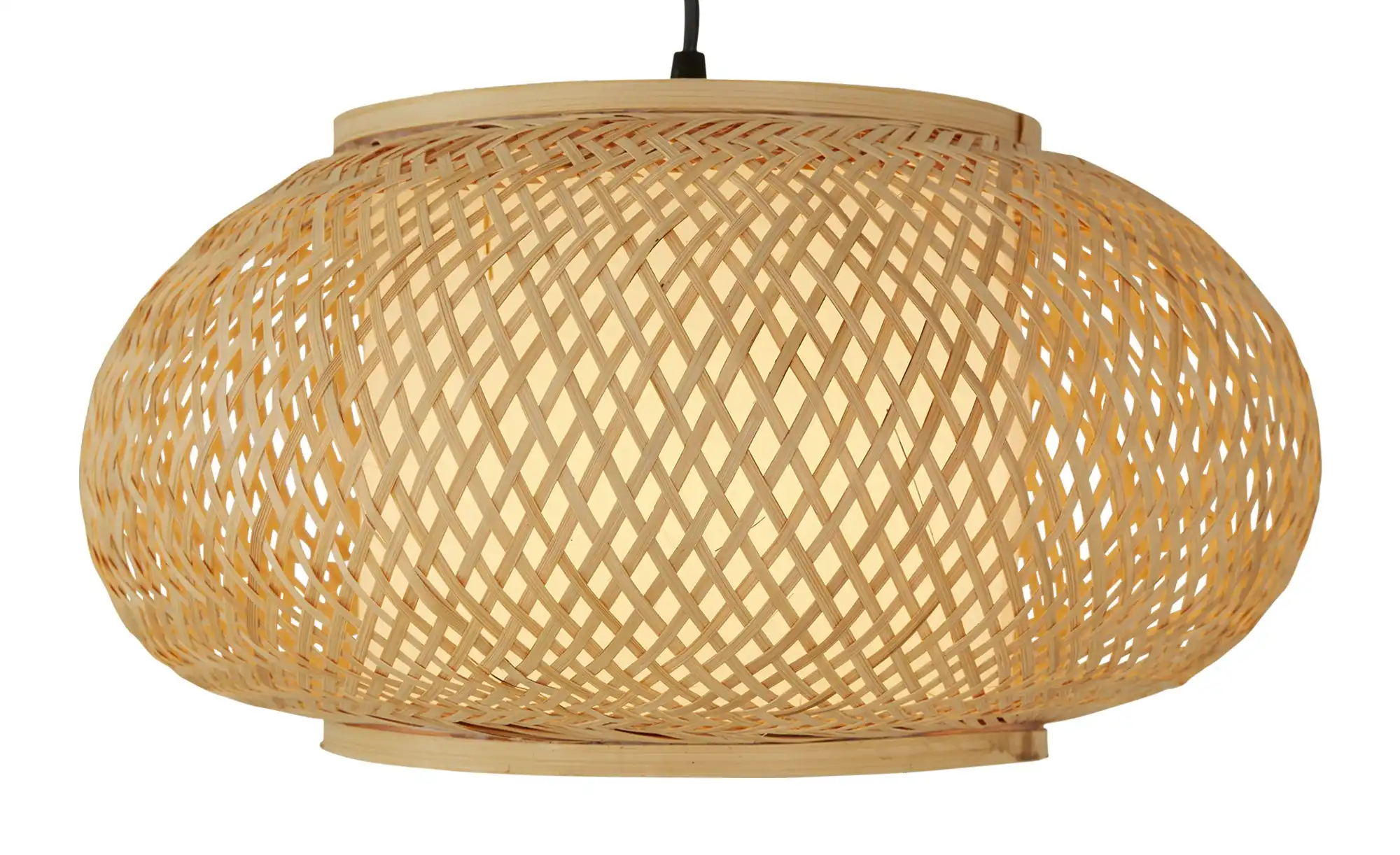 KHG Pendelleuchte, 1-flammig, Rattan/ Stoff