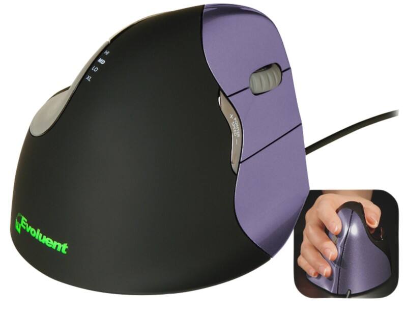 BakkerElkhuizen Maus Evoluent 4 ergonomisch Schwarz, Lila