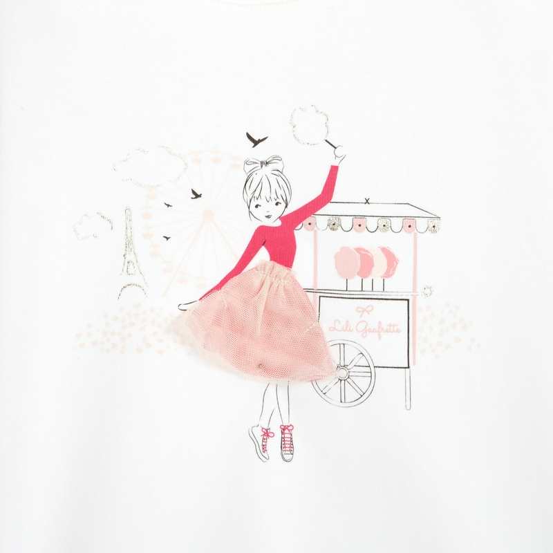 T-shirt crayonné blanc manches courtes Lili Gaufrette fille