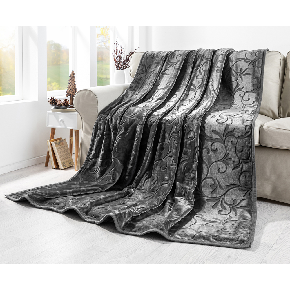 Bella Casa XXL-Kaschmir-Touch-Decke, ca. 180 x 220 cm, Anthrazit