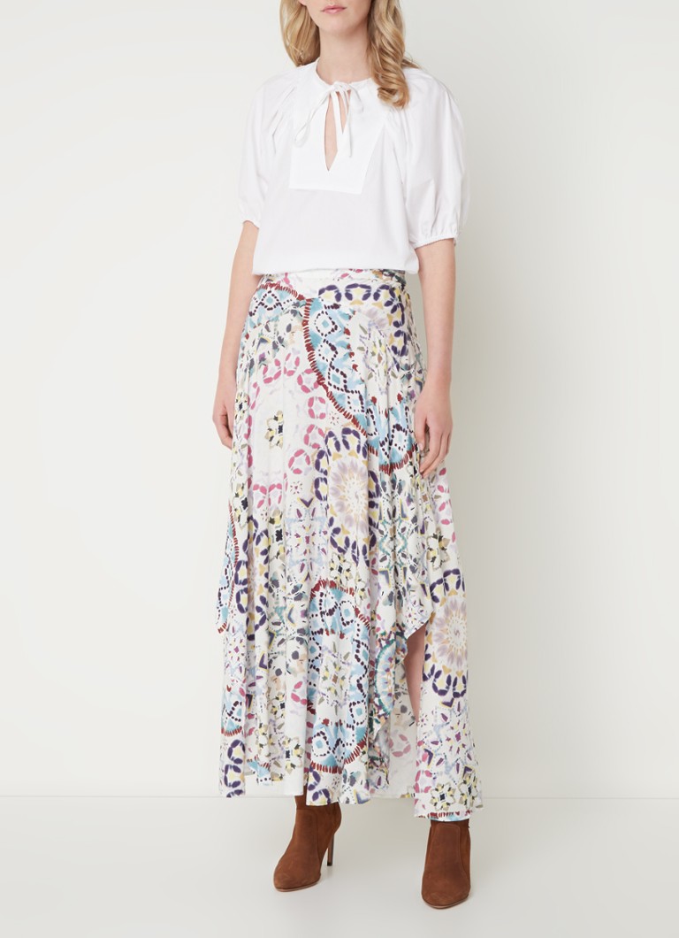 Fustă lungă Lukas de la ba&sh, cu model, și crăpătură.
