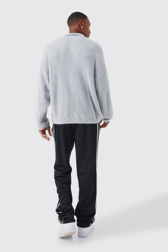 Kastiges flauschiges Poloshirt