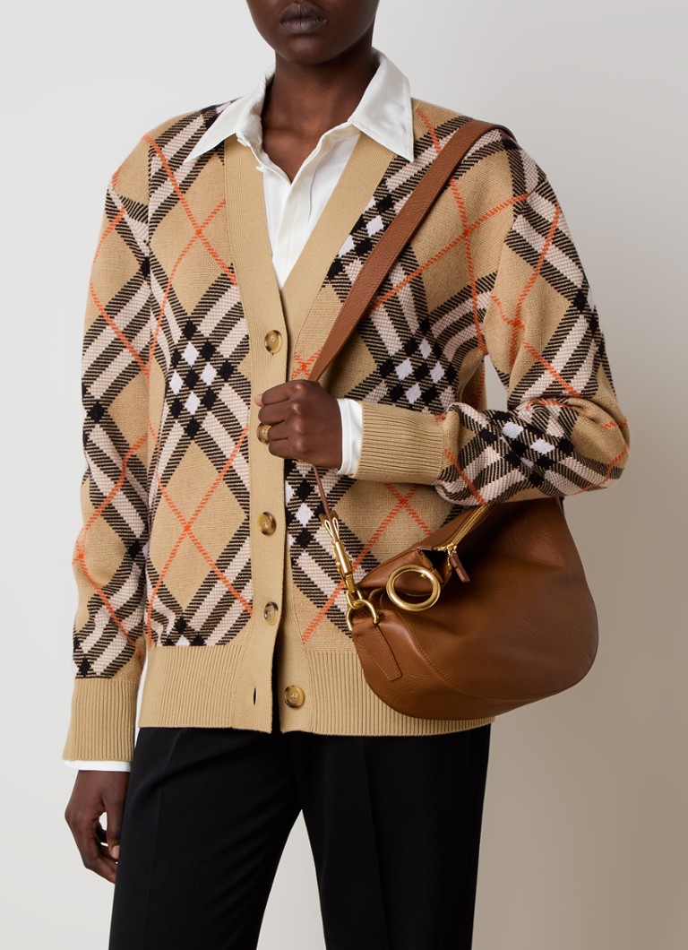 Geantă de umăr mică din piele de vițel Burberry Knight