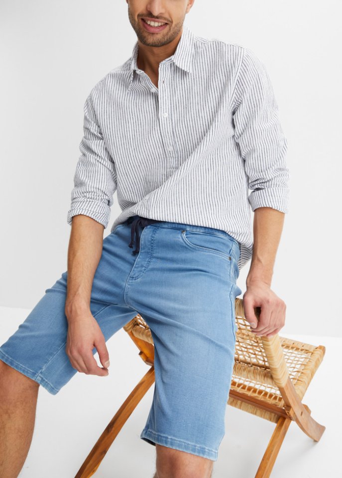 Sweat-Jeans-Bermuda mit Komfortschnitt, Regular Fit