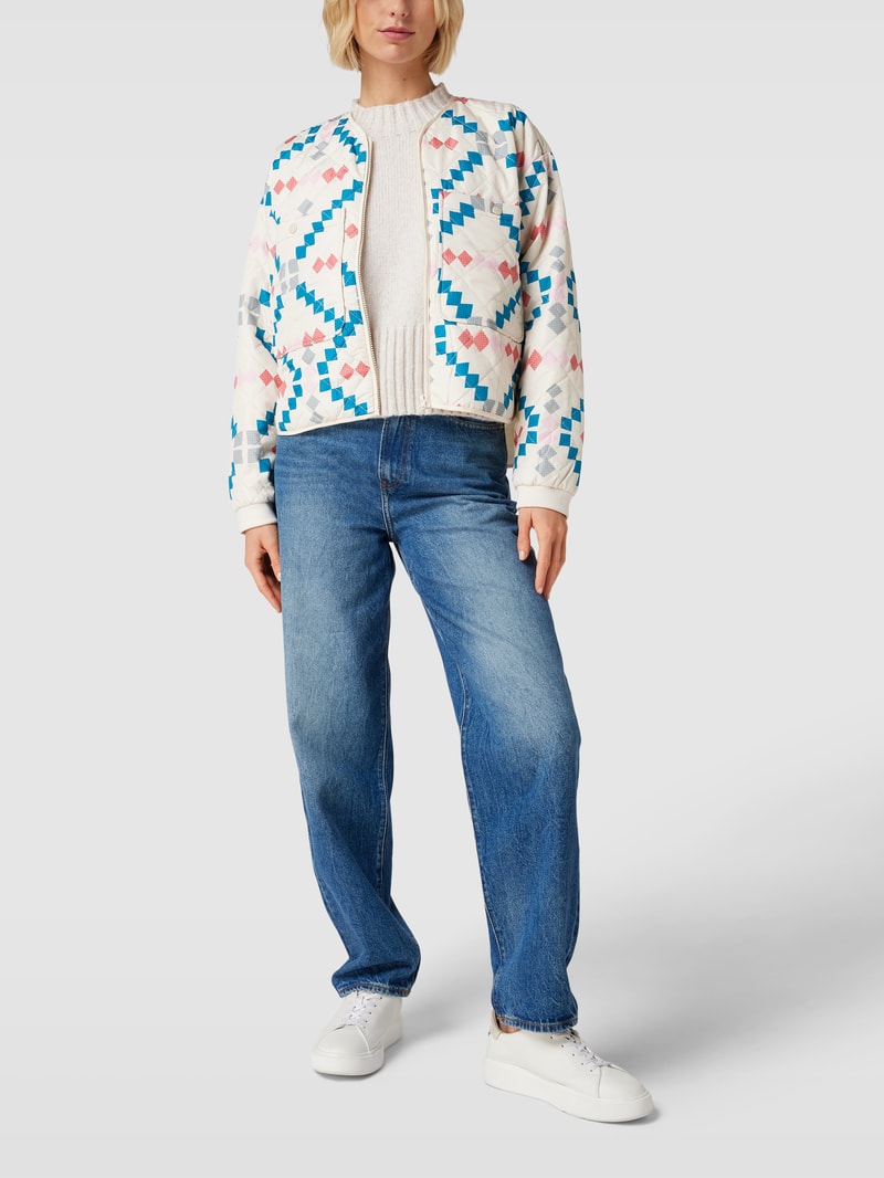 Steppjacke mit Allover-Muster in offwhite