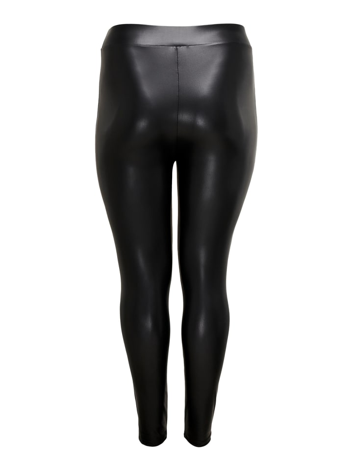 ONLY Carmakoma Kunstleder Hose Plus Size Elegante Leggings Basic CARROOL in Schwarz günstig kaufen 54