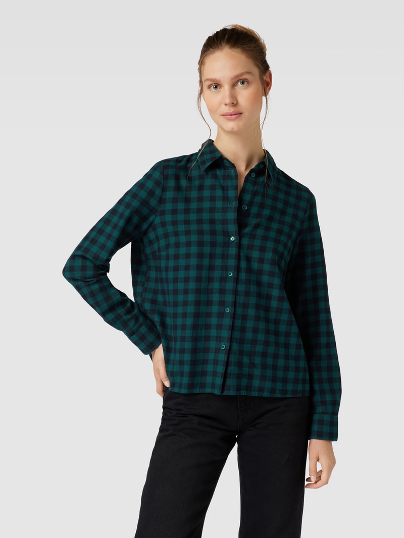 Hemdbluse mit Karomuster in dunkelgrün