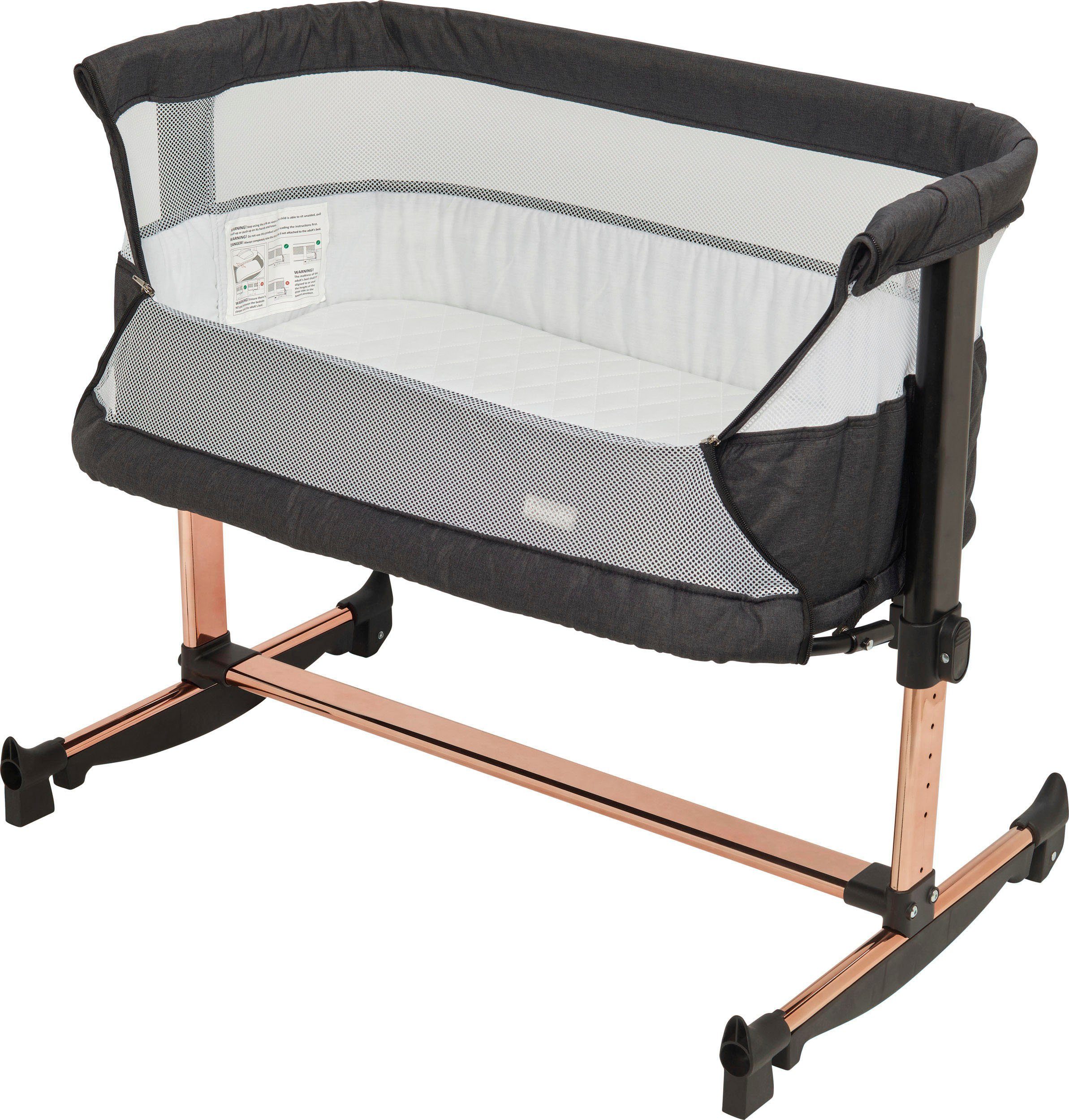 BabyGo Beistellbett Vivaldi, schwarz/gold