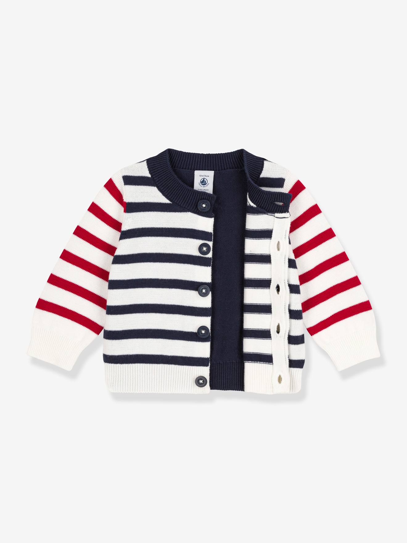 Petit Bateau Baby Strickjacke, Baumwolle PETIT BATEAU - wollweiß