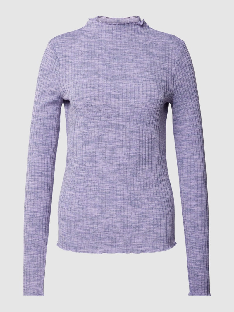 Longsleeve mit Turtleneck Modell 'Soseta' in flieder meliert