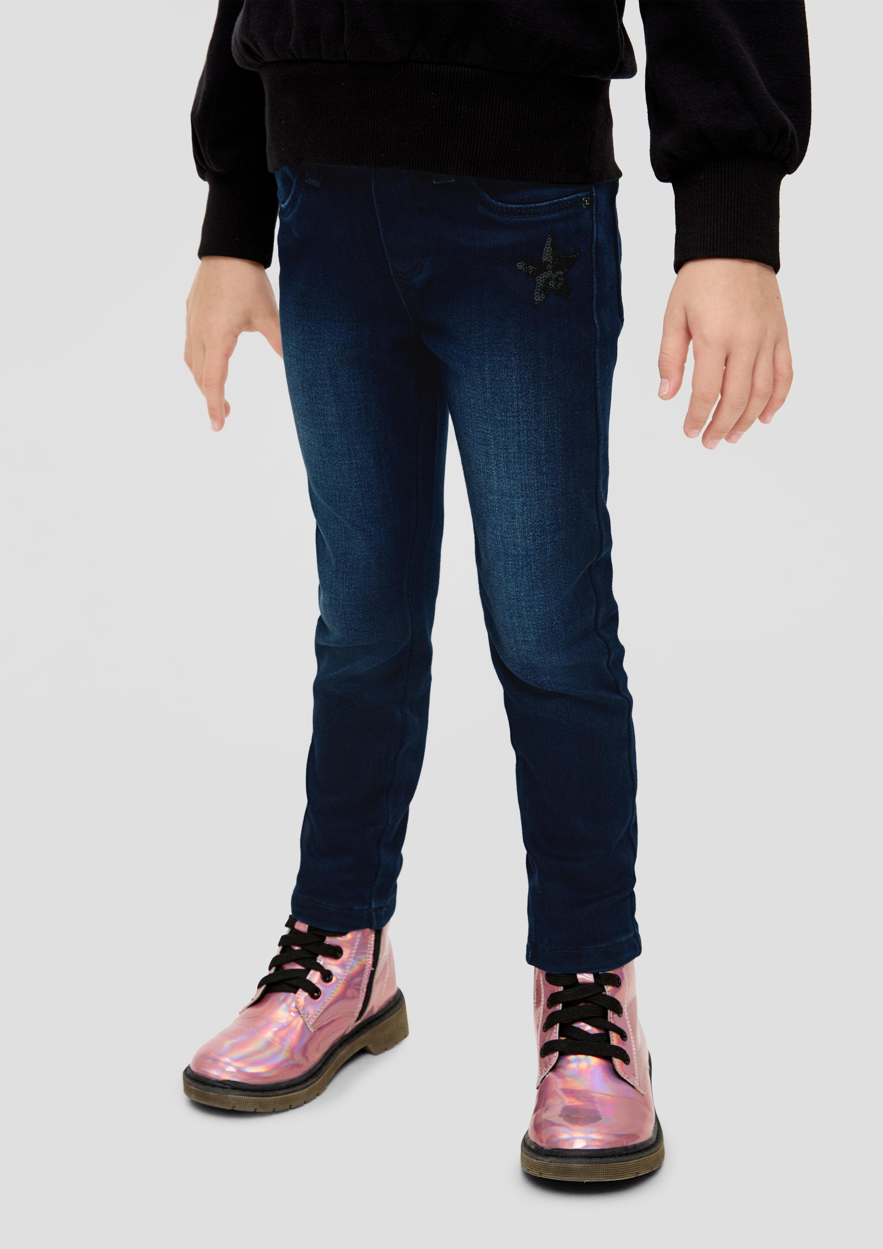 Jeans Treggings / Slim Fit  / High Rise / Slim Leg / Pailletten-Stern  2137924-57Z6