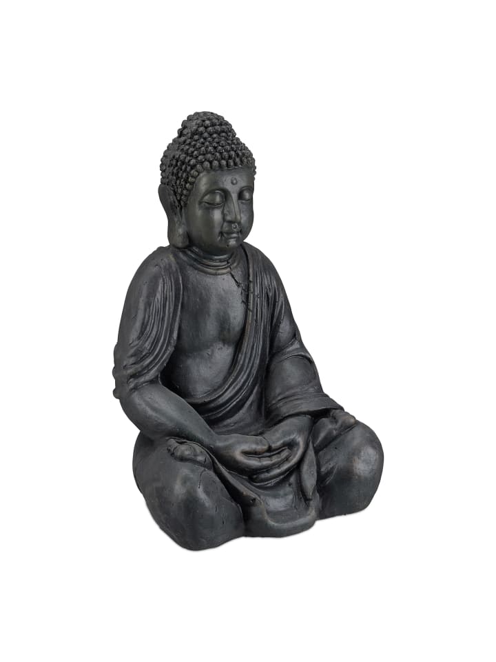 relaxdays Buddha Figur in Dunkelgrau - (H)50 cm günstig kaufen onesize