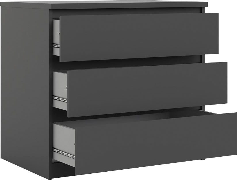 Home affaire Kommode Naia, abgerundete Schubladenkanten auf Metallgleiter, Breite 77 cm