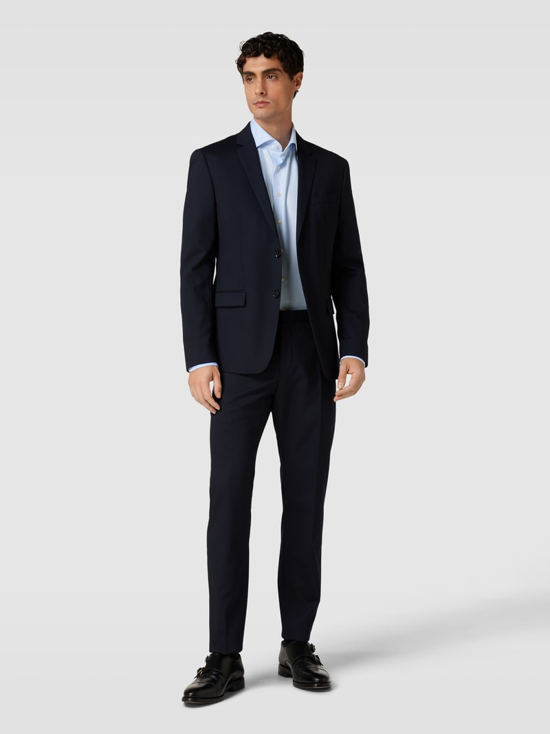 Travel Fit Business-Hemd mit Knopfleiste Modell 'Cutaway' in bleu