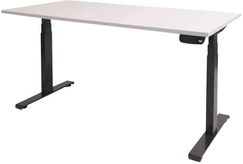 Schaffenburg Höhenverstellbar Sitz-Stehschreibtisch Rechteckig Holz Schwarz T-Fuß 1.800 x 800 x 645 mm