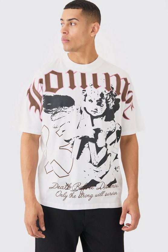 Oversize T-Shirt mit Homme-Print