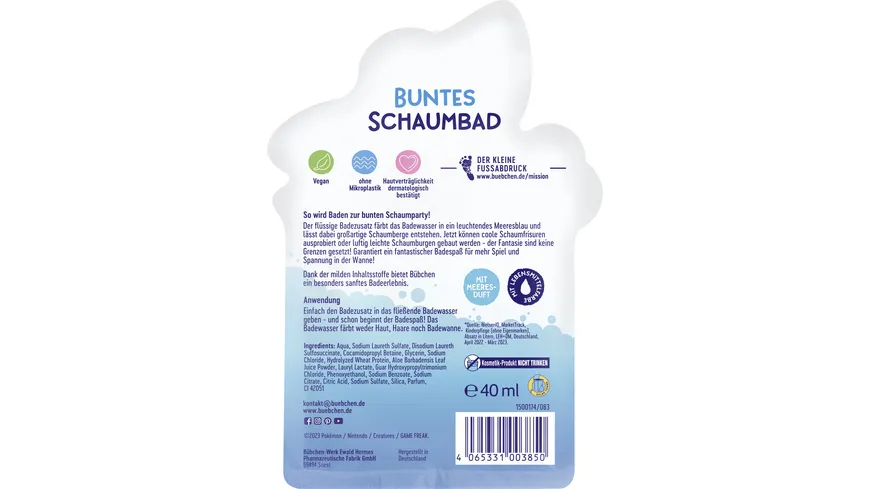 Bübchen Schaumbad Lapras Pokemon 40 ml