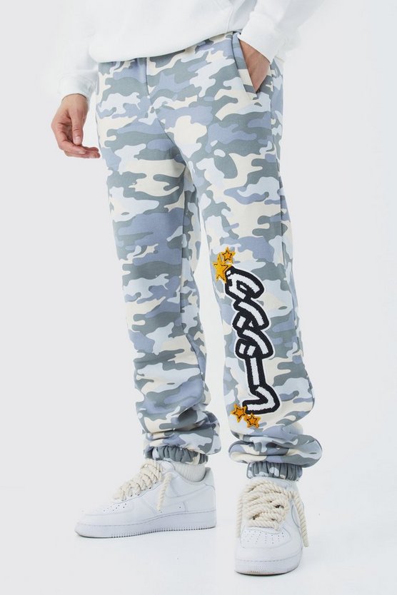 Jogginghose mit Camouflage-Applikation