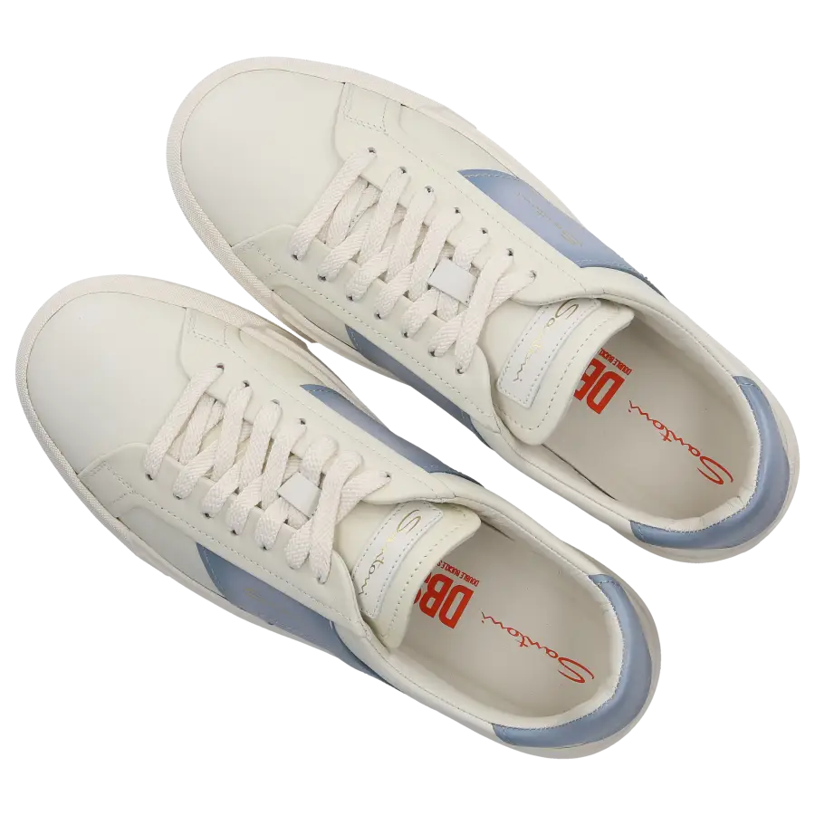 Santoni - Sneaker low DOUBLE BUCKLE Kalbsleder - weiß