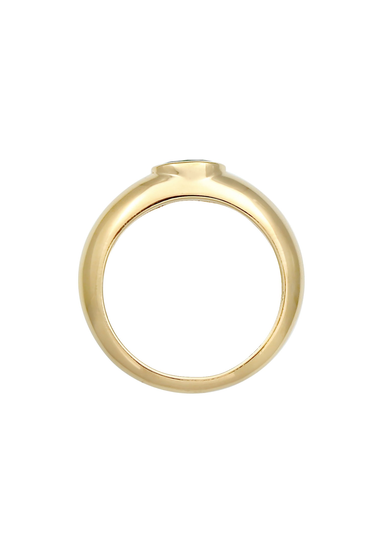 Anello da donna Elli, solitario ovale verde con cristallo di zirconia cubica in argento sterling 925 placcato oro.