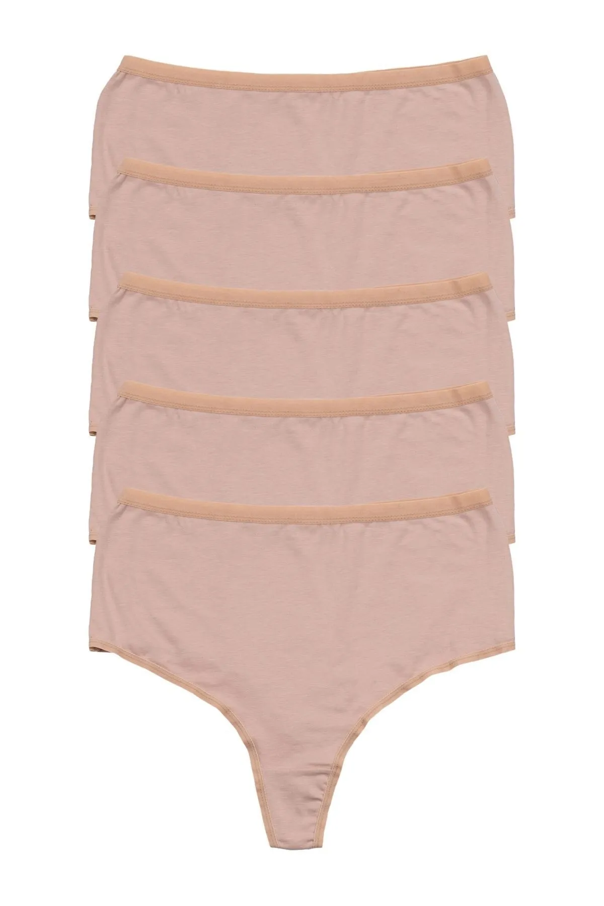Nicoletta  Damenhöschen, Tanga mit hoher Taille, große Größe, 5er-Pack, 10 Stück