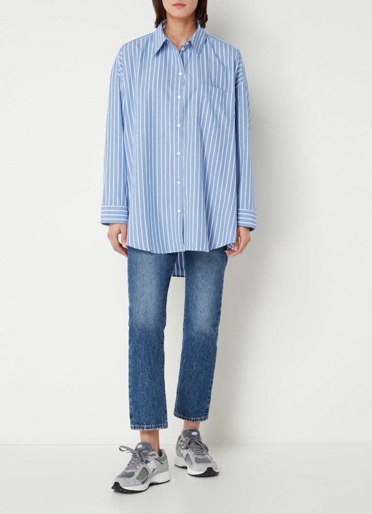Μπλούζα Denham Mika Oversized με τσέπη στο στήθος και ριγέ σχέδιο